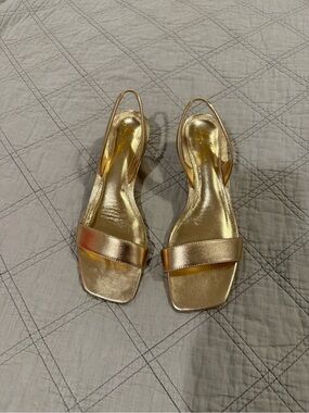 Lily Pulitzer Gold Metallic Slingback Sandals - Women's Dress Sandals